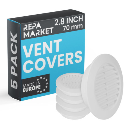 Lot de 5 grilles d'aération rondes blanches avec moustiquaire - Repa Market