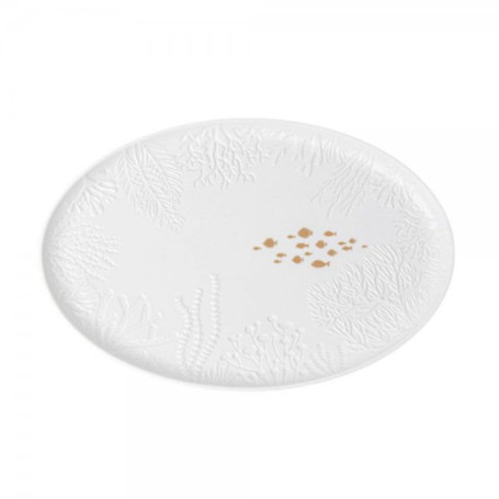 Assiette de Service en Porcelaine Motif Poissons - Collection Monde Sous-Marin