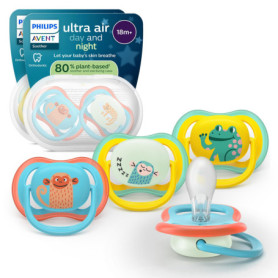 Philips Avent Sucettes Ultra Air Phosphorescentes pour Bébés 18 Mois - Lot de 4