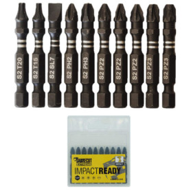 Jeu d'embouts de tournevis SabreCut 50 mm - PZ2, PZ3, PH2, PH3, SL7, T15, T20 avec boîte