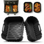 Moules en Silicone Réutilisables pour Air Fryer - 2 Pièces Woobroo