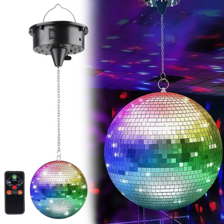 Boule Disco à Facettes avec Télécommande - Effets Lumineux pour Fêtes