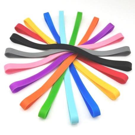 Pack de 20 Bandes Élastiques Colorées en Silicone - Idéal pour Bureau et Loisirs