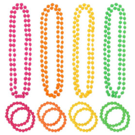 Ensemble de Bijoux Rétro Années 80 - 12 Accessoires Colorés pour Fêtes et Festivals