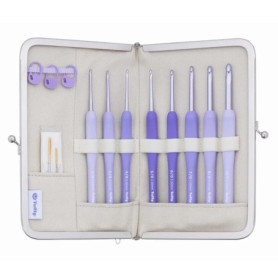 Set de Crochets Tulip Etimo Murasaki - 8 Crochets Ergonomiques en Aluminium Violet