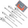ValueMax Kit de 8 Mèches à Bois en Acier au Carbone avec Embouts de Tournevis