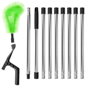 Brosse de Gouttière Réglable 2-en-1 QWORK - Nettoyeur pour Gouttières et Lustres