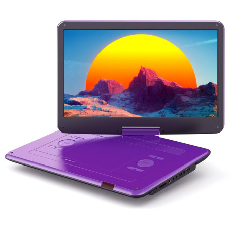 WOLFANG Lecteur DVD Portable 15,6" HD avec Batterie 5000 mAh - Violet