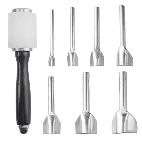 XINMEIWEN Lot de 8 Emporte-Pièces en V avec Marteau pour Cuir