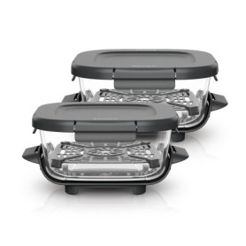 Ninja CRISPi - 2 Boîtes en Verre TempWare 1,4 L avec Couvercles Étanches