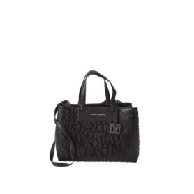 Sac à provisions Armani Exchange Liz Pebble en relief - Noir