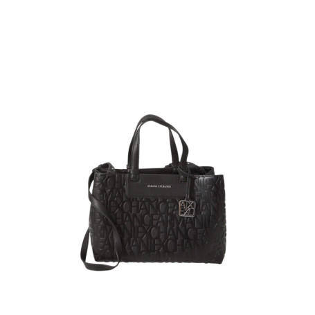 Sac à provisions Armani Exchange Liz Pebble en relief - Noir