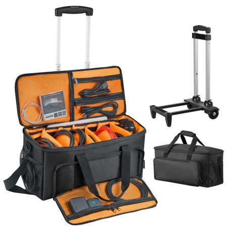 Sac à Roulettes VEVOR pour Câbles DJ avec 6 Séparateurs Amovibles