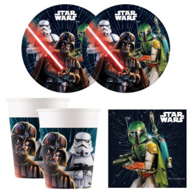 Set de Vaisselle Jetable Star Wars Galaxy pour Anniversaire - 52 Pièces