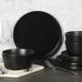 Service de table Gibson Soho Lounge Bowery 32 pièces en grès noir mat pour 8 personnes