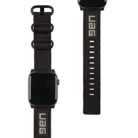 Bracelet Eco Nato Urban Armor Gear pour Apple Watch 42mm/44mm - Noir