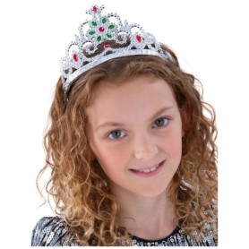 Diadème Argenté avec Bijoux Fleuris pour Déguisement