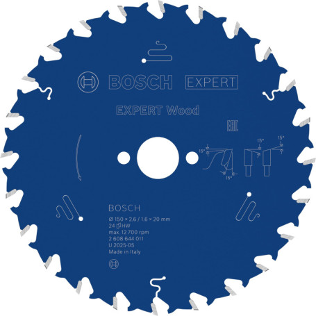 Lame de Scie Circulaire Bosch EXPERT Wood pour Bois et Composite