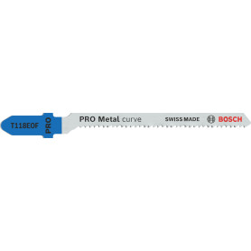 Lame de Scie Sauteuse Bosch PRO Metal curve T118EOF - 2 pièces pour Découpe de Métal