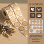 Pack de 1000 Étiquettes Autocollantes Rondes en Papier Kraft - 13 Motifs Décoratifs