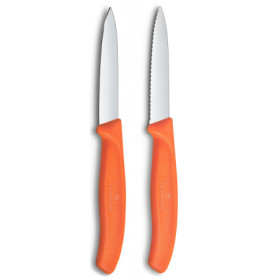 Couteau à Légumes Victorinox Swiss Classic - Tranchant et Pratique, Couleur Orange