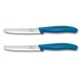 Set de Couteaux à Petit Déjeuner Victorinox - 2 Pièces, Lame Dentelée, Bleu