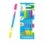 Surligneurs Mitama Fluo Twice - Lot de 4 Couleurs Assorties à Double Pointe