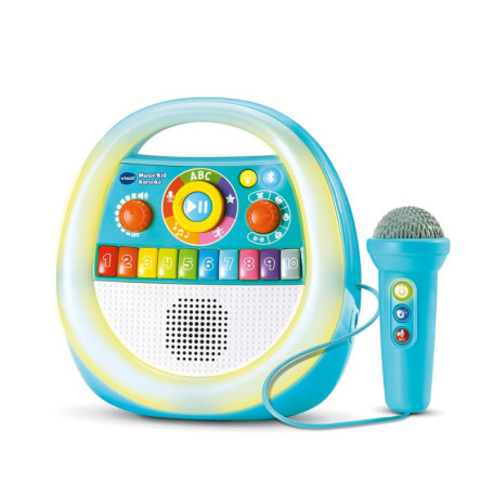 VTech Music'Kid Karaoké Bleu - Enceinte Musicale Lumineuse pour Enfants