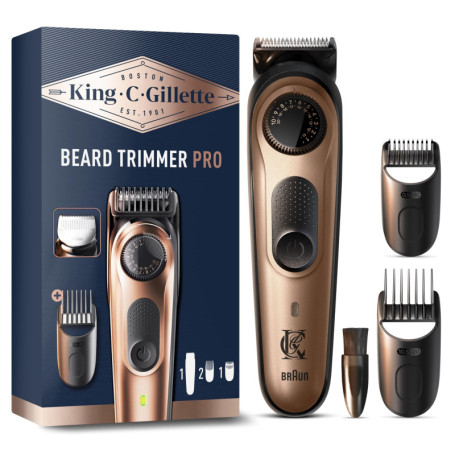 Tondeuse Barbe King C. Gillette PRO Sans Fil avec 40 Réglages et Accessoires