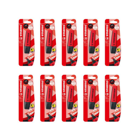 Surligneur STABILO BOSS ORIGINAL Vrai Rouge - Lot de 10 Fluo