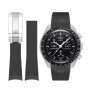 Bracelet de rechange en silicone noir pour montre Omega x Swatch MoonSwatch