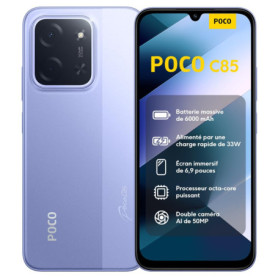 XIAOMI POCO C85 - Smartphone 6,9" 128 Go Violet avec Batterie 6000 mAh