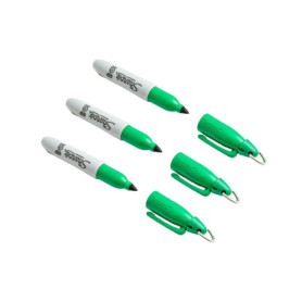 Sharpie Lot de 3 Mini Marqueurs Permanents avec Porte-Clés - Encre Verte