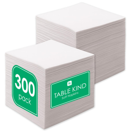 Serviettes Jetables Blanches Douces - 300 Unités pour Fêtes et Buffets