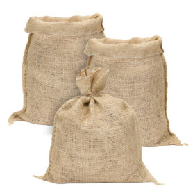 Lot de 3 Sacs en Toile de Jute Naturelle - Rangement Pratique et Esthétique