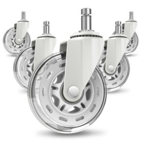 Roulette de Chaise de Bureau COSYLAND - 5 Pièces Transparentes pour Parquet et Tapis