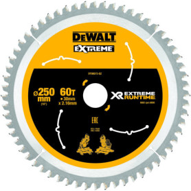 Lame de Scie Circulaire DeWalt XR 250 mm - Noir/Jaune