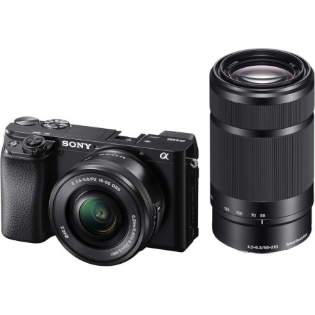 Sony Alpha 6100 - Appareil Photo Hybride APS-C avec Objectifs Zoom 16-50mm et 55-210mm