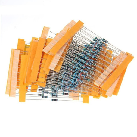 Kit de 600 résistances 1% 1/4W - 30 valeurs variées