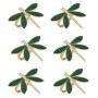Set de 6 Ronds de Serviette Libellule en Métal pour Décoration de Table