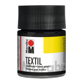 Peinture Textile Marabu Textil Noir 50ml pour Tissus Clairs