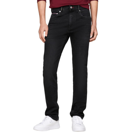 Jean Slim Fit Noir Bleecker Crow pour Homme - Tommy Hilfiger