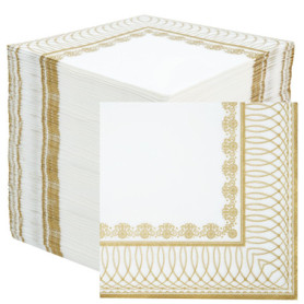 Serviettes en Papier Dorées Élégantes - Lot de 100 pour Célébrations