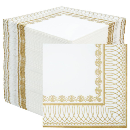 Serviettes en Papier Dorées Élégantes - Lot de 100 pour Célébrations