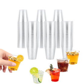 Verres à Shot Réutilisables Beconfluxe - Lot de 200, 30ml, Transparent