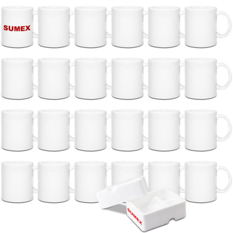 Ensemble de 24 Tasses à Sublimation Blancs - Mugs Humoristiques en Céramique