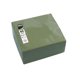 Serviettes en Papier Micro-Gaufré Vert Olive - Pack de 40
