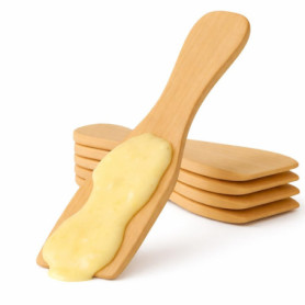 Set de 10 Grattoirs à Raclette en Bois - Spatules Pratiques