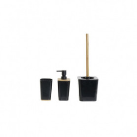 Ensemble de Bain DKD Home Decor Naturel Noir Aluminium Bambou PS (11,5 x 11,5 x 29,99 €