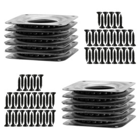 Lot de 10 Plateaux Rotatifs Carrés en Métal - 71 mm, Argent